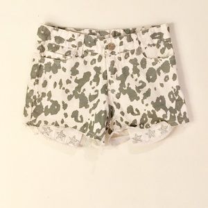 Girls' Leopard Print Denim Shorts